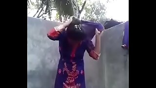 Desi girl posing nude be required of bf relative respecting bathroom