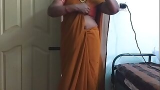 desi  indian horny tamil telugu kannada malayalam hindi cheating wife wearing saree vanitha showing big boobs increased by shaved pussy press hard boobs press snack rubbing pussy masturbation